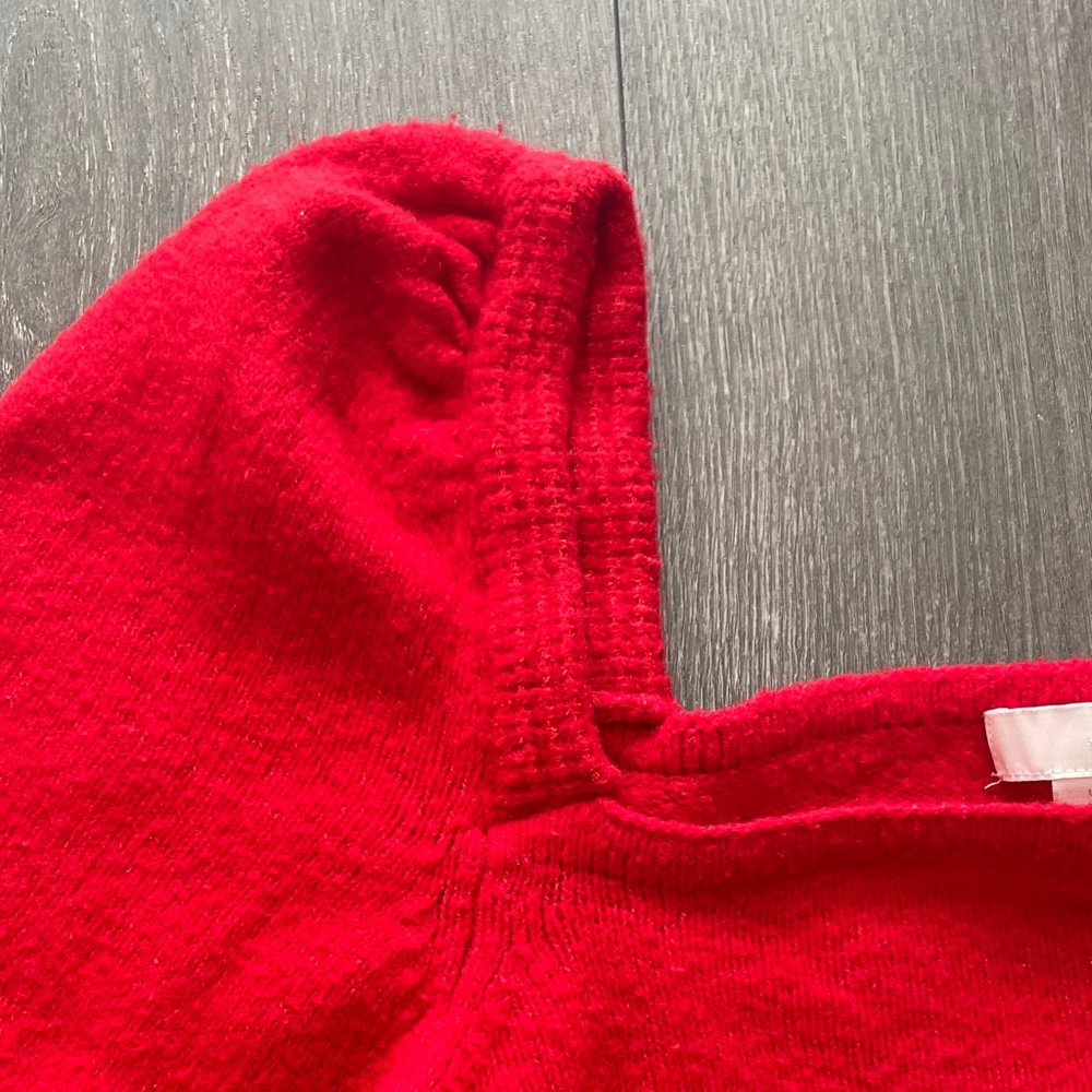 Red Square Neck Sweater - Picture 4 of 5